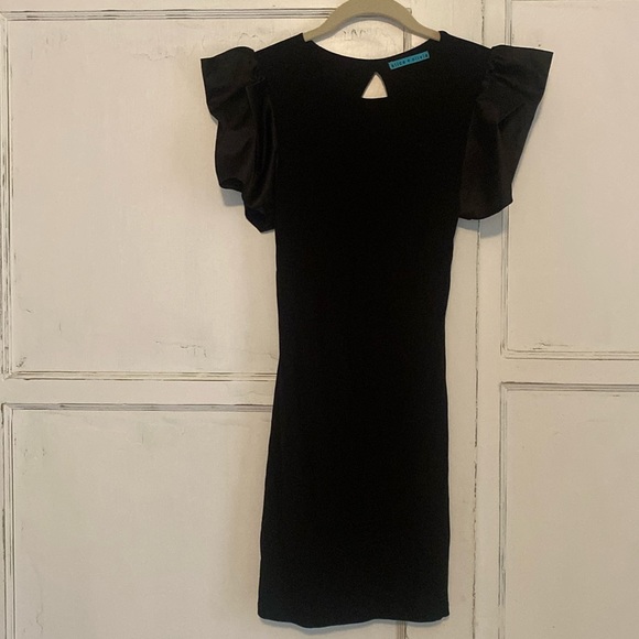 Alice and Olivia Satin Flutter Sleeve Dress XS - Picture 3 of 7